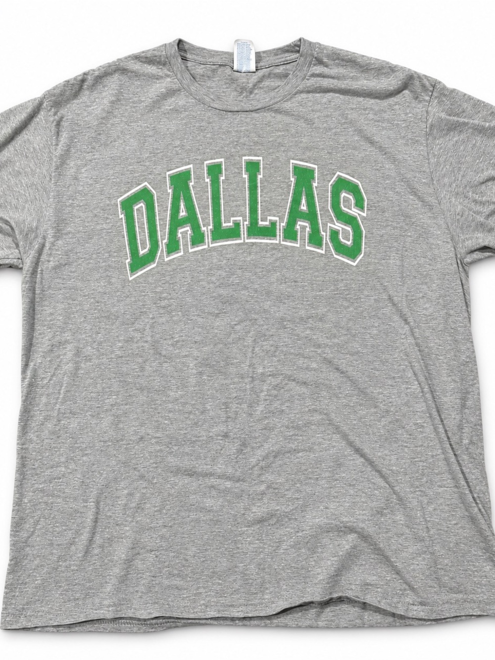 Men's Dallas Graphic Print T-Shirt 2XL Gray Short Sleeve Crew Neck Cotton